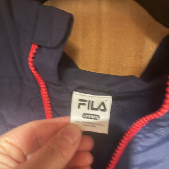 Fila Kids Navy Windbreaker with Red Accents - Picture 2 of 7